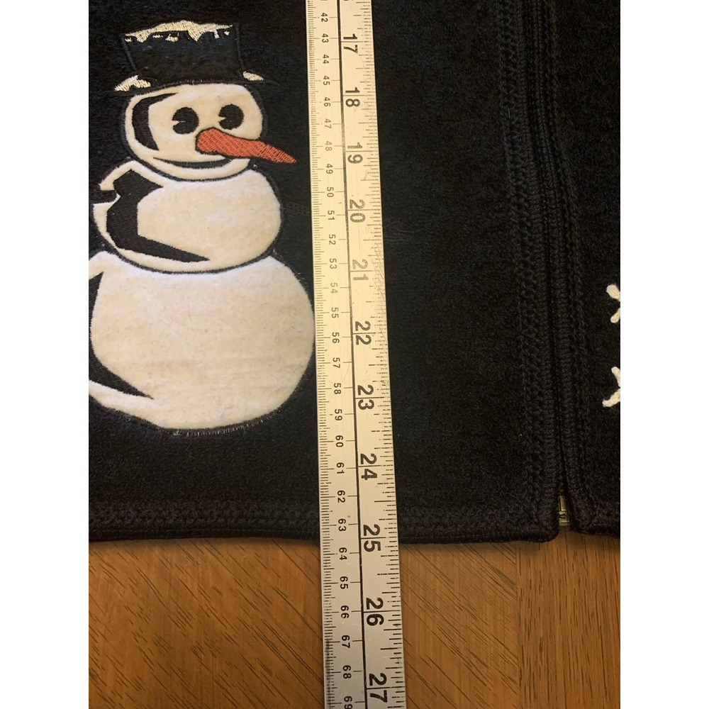 100%‎ Wool Embroidered Winter Holiday Vest Women's M Black Compliments - Picture 6 of 11